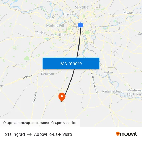 Stalingrad to Abbeville-La-Riviere map