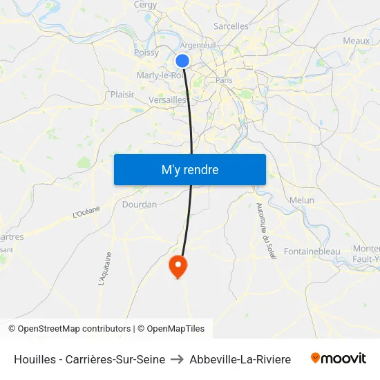 Houilles - Carrières-Sur-Seine to Abbeville-La-Riviere map