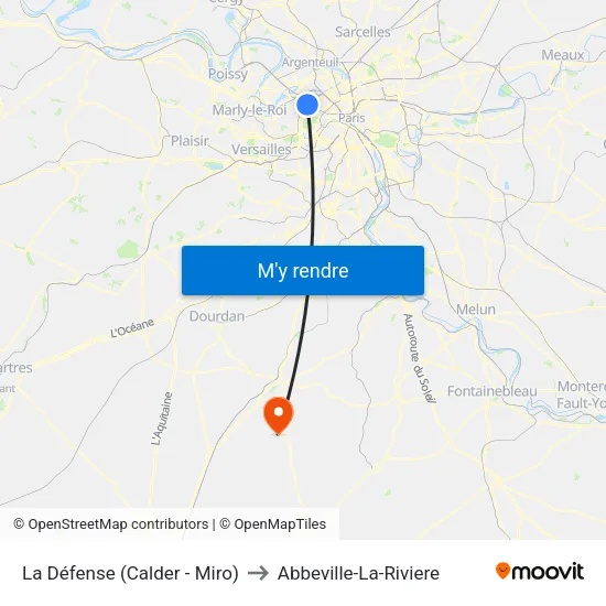 La Défense (Calder - Miro) to Abbeville-La-Riviere map