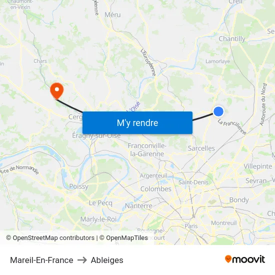 Mareil-En-France to Ableiges map