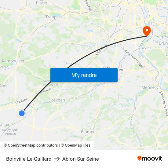 Boinville-Le-Gaillard to Ablon-Sur-Seine map
