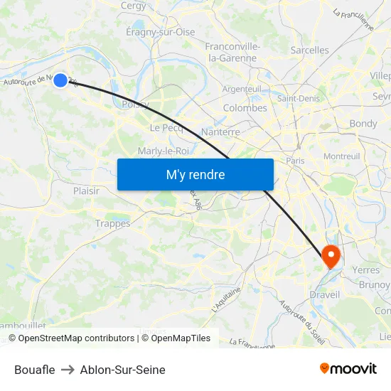 Bouafle to Ablon-Sur-Seine map