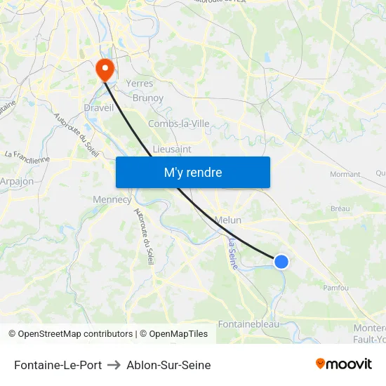 Fontaine-Le-Port to Ablon-Sur-Seine map
