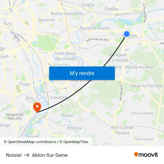 Noisiel to Ablon-Sur-Seine map