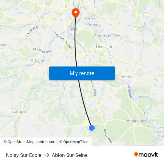 Noisy-Sur-Ecole to Ablon-Sur-Seine map