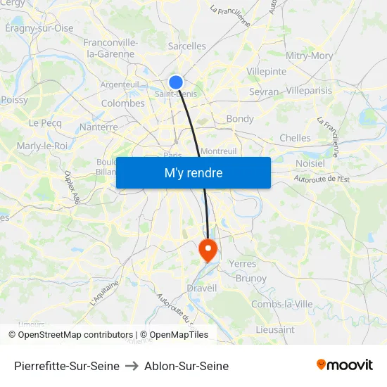 Pierrefitte-Sur-Seine to Ablon-Sur-Seine map