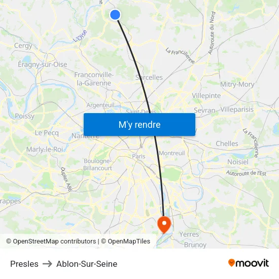 Presles to Ablon-Sur-Seine map