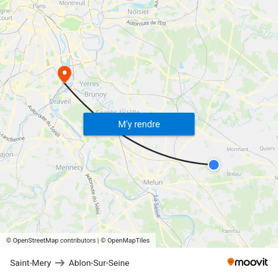 Saint-Mery to Ablon-Sur-Seine map