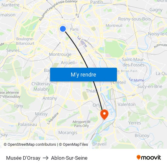 Musée D'Orsay to Ablon-Sur-Seine map