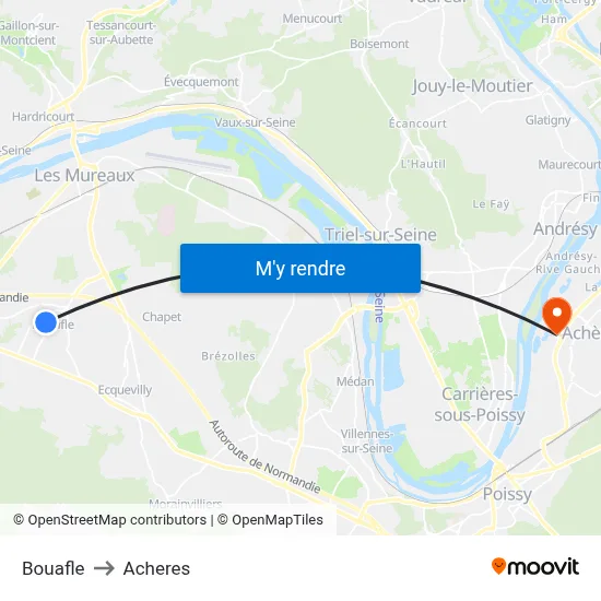 Bouafle to Acheres map
