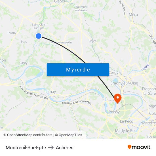 Montreuil-Sur-Epte to Acheres map