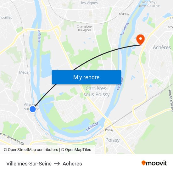 Villennes-Sur-Seine to Acheres map