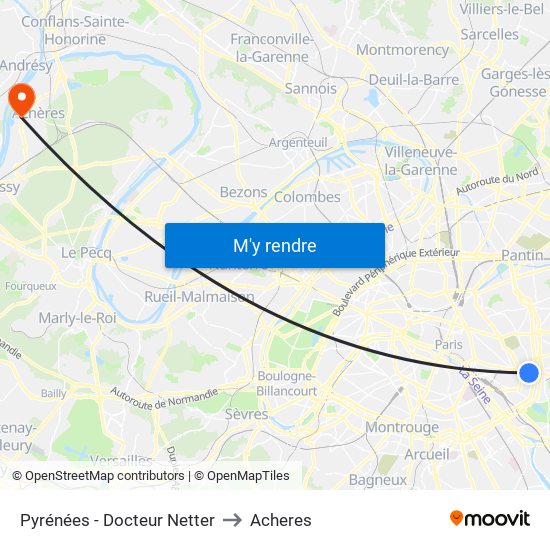 Pyrénées - Docteur Netter to Acheres map