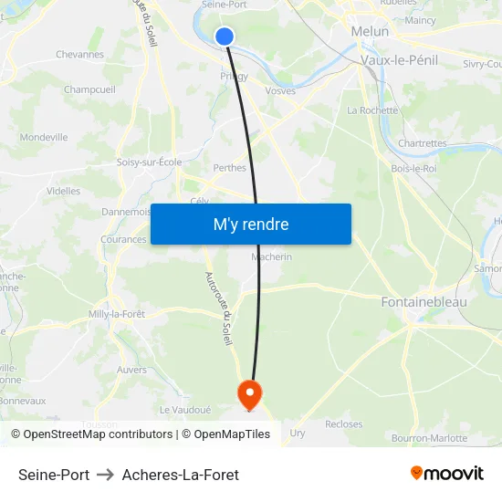 Seine-Port to Acheres-La-Foret map