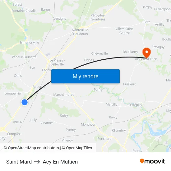 Saint-Mard to Acy-En-Multien map