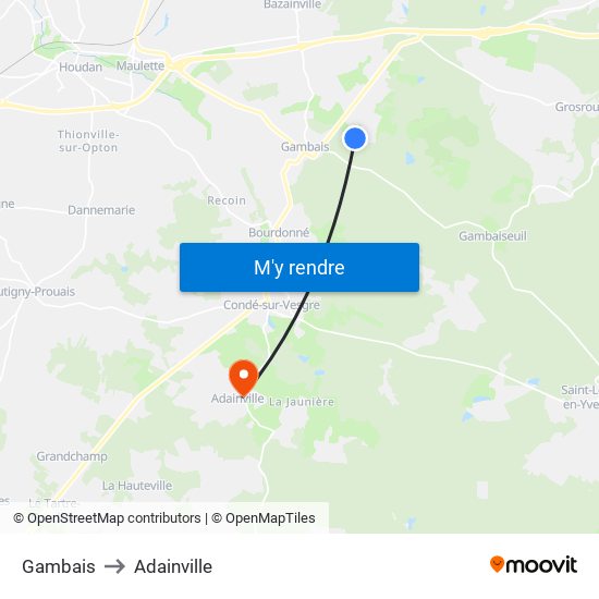 Gambais to Adainville map