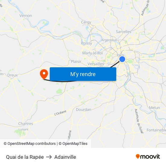 Quai de la Rapée to Adainville map