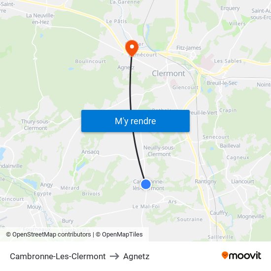 Cambronne-Les-Clermont to Agnetz map
