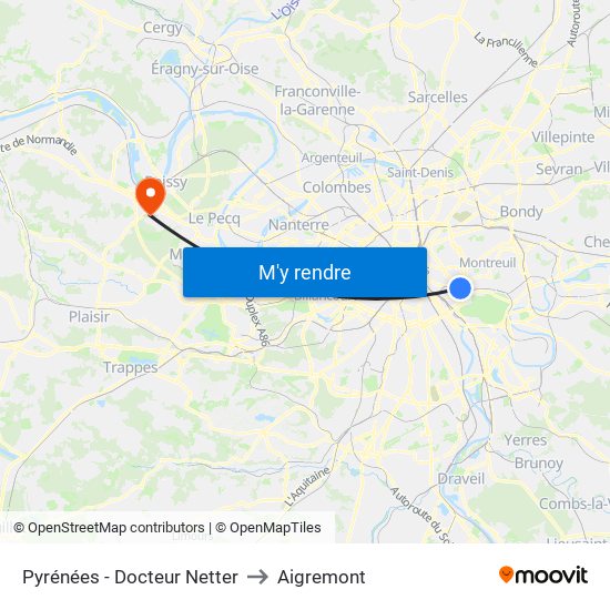 Pyrénées - Docteur Netter to Aigremont map