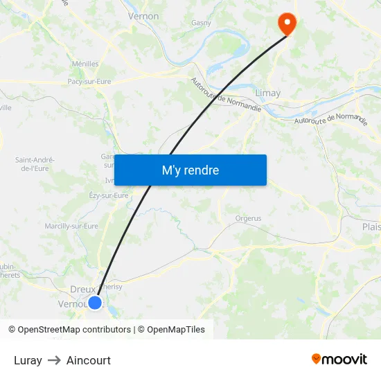 Luray to Aincourt map