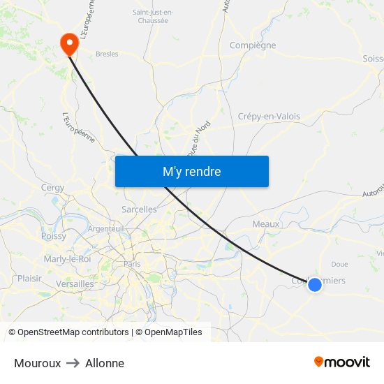 Mouroux to Mouroux map