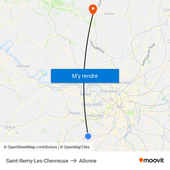 Saint-Remy-Les-Chevreuse to Allonne map