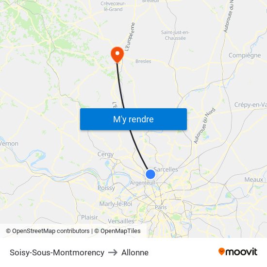 Soisy-Sous-Montmorency to Allonne map