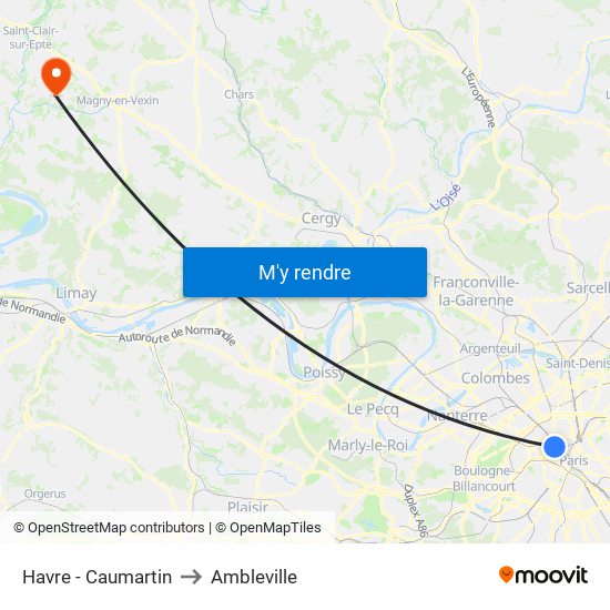 Havre - Caumartin to Ambleville map