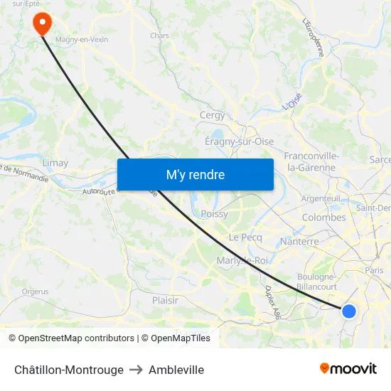 Châtillon-Montrouge to Ambleville map