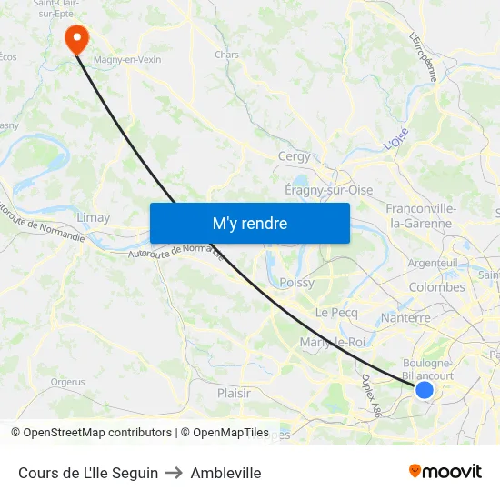 Cours de L'Ile Seguin to Ambleville map