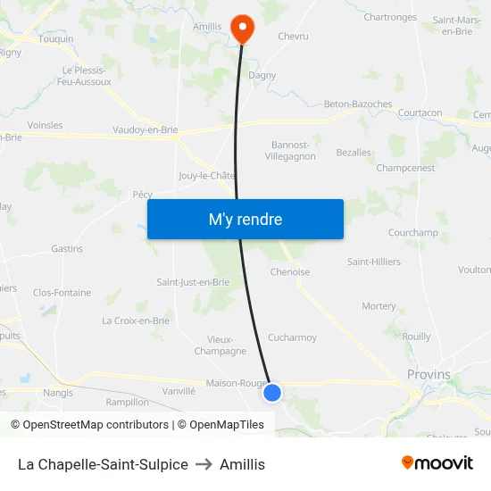 La Chapelle-Saint-Sulpice to Amillis map