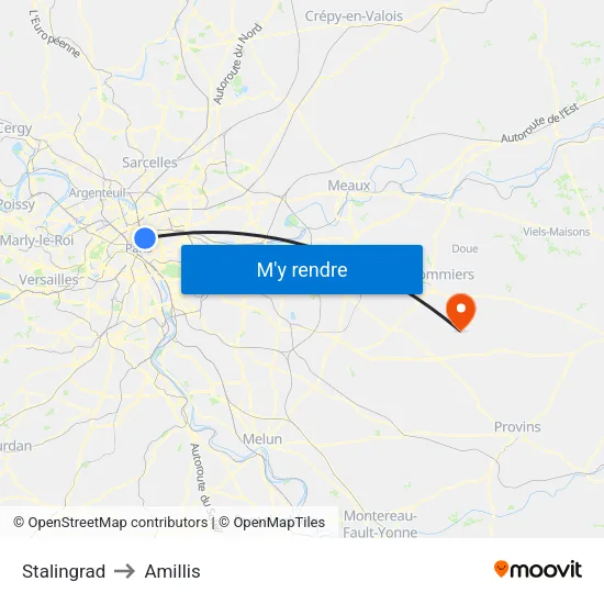 Stalingrad to Amillis map