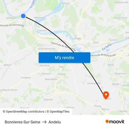 Bonnieres-Sur-Seine to Andelu map