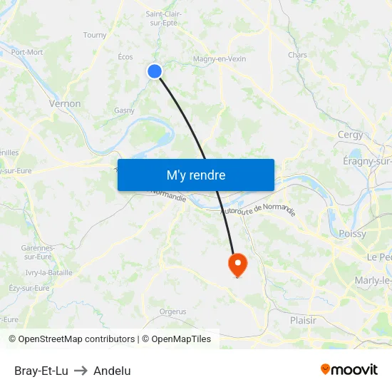 Bray-Et-Lu to Andelu map