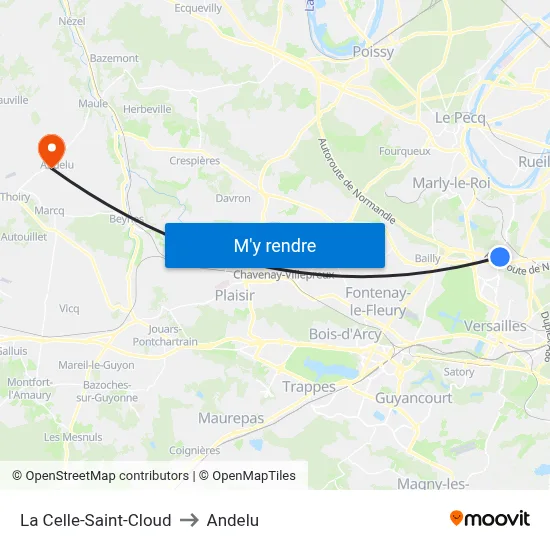 La Celle-Saint-Cloud to Andelu map