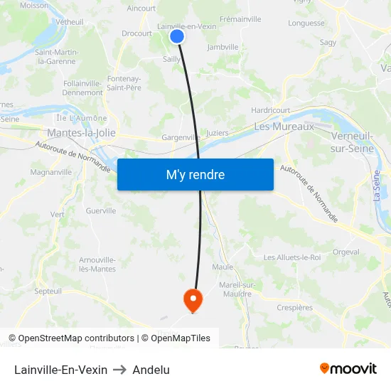 Lainville-En-Vexin to Andelu map