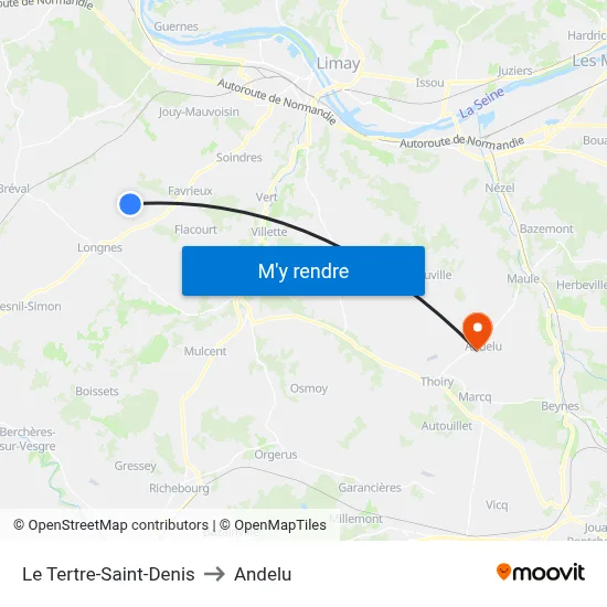 Le Tertre-Saint-Denis to Andelu map