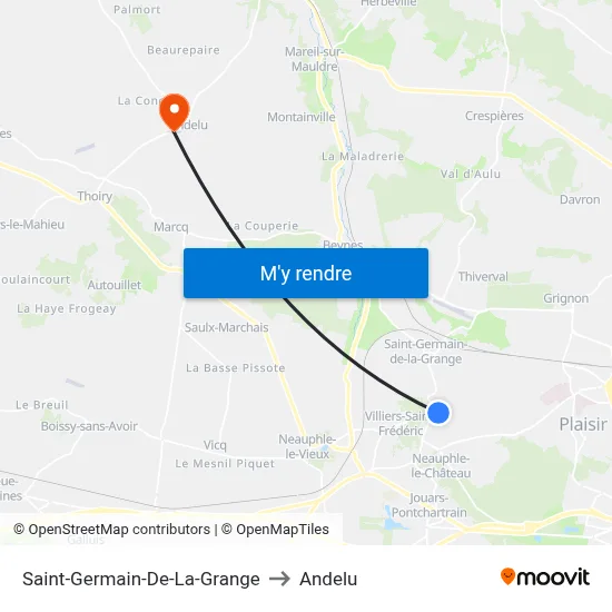 Saint-Germain-De-La-Grange to Andelu map