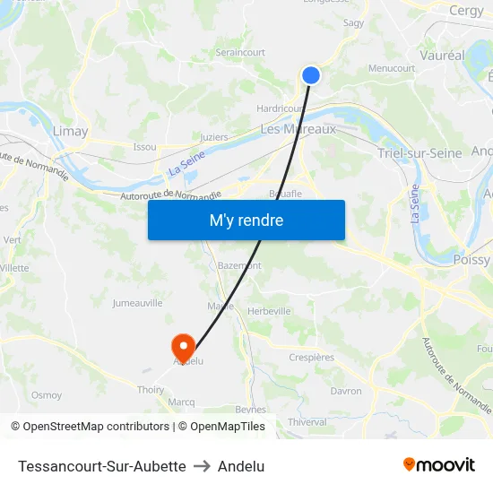 Tessancourt-Sur-Aubette to Andelu map
