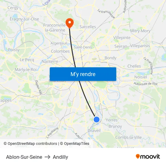 Ablon-Sur-Seine to Andilly map