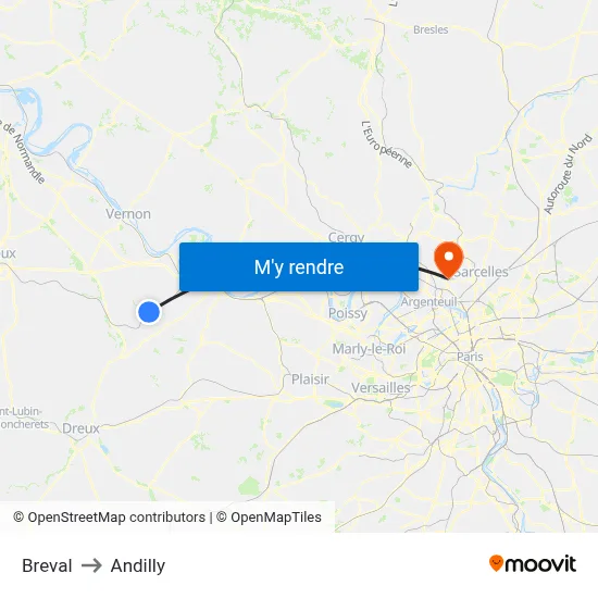 Breval to Andilly map