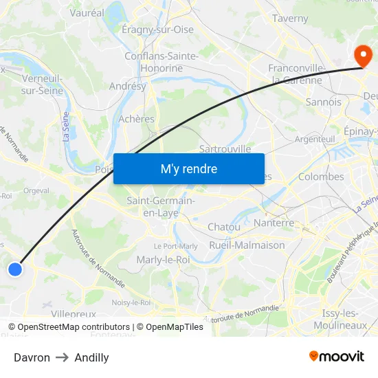 Davron to Andilly map