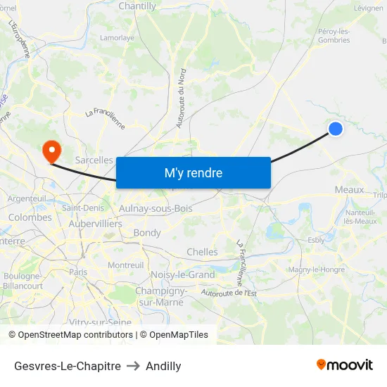 Gesvres-Le-Chapitre to Andilly map