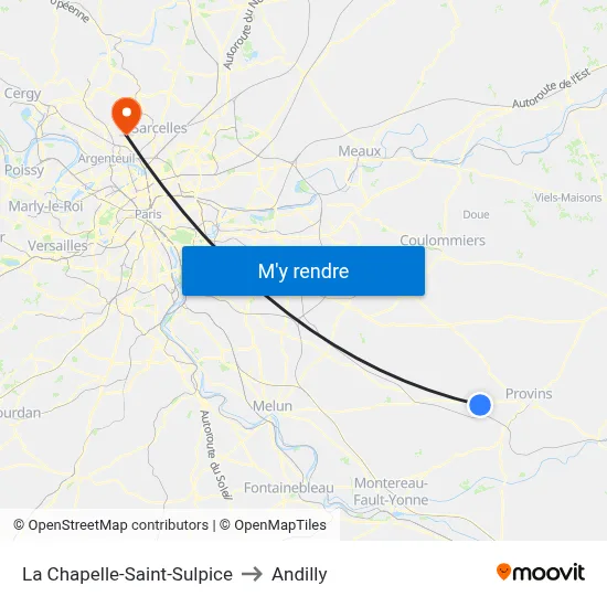 La Chapelle-Saint-Sulpice to Andilly map