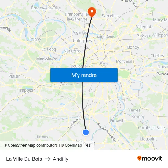 La Ville-Du-Bois to Andilly map