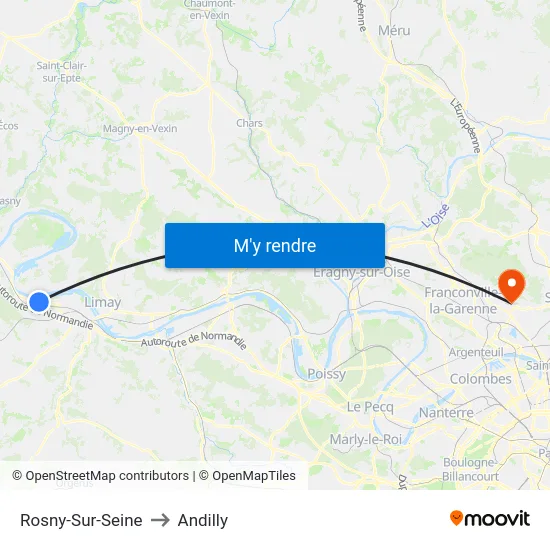 Rosny-Sur-Seine to Andilly map