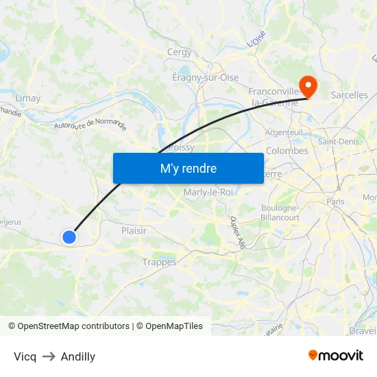 Vicq to Andilly map