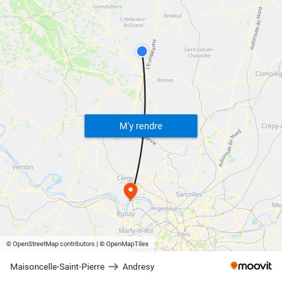 Maisoncelle-Saint-Pierre to Andresy map