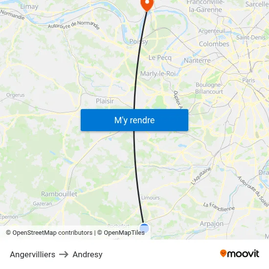 Angervilliers to Andresy map