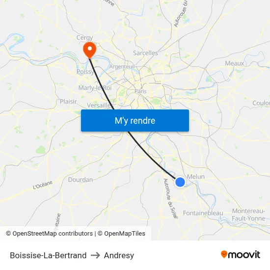 Boissise-La-Bertrand to Andresy map